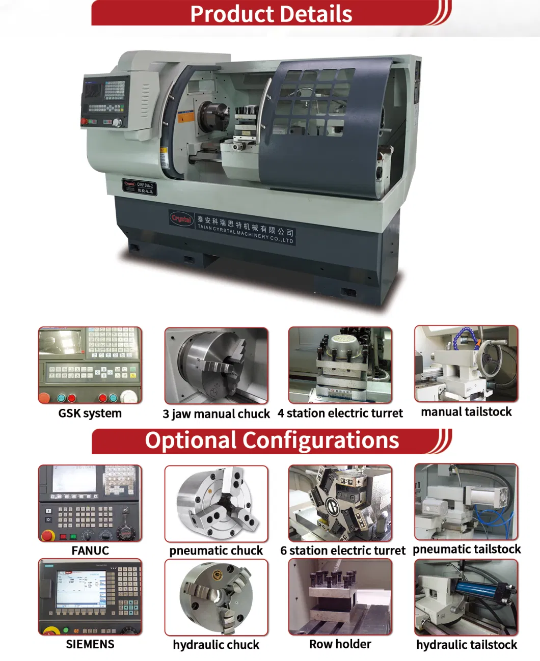 Low Price and High Quality CNC Lathe Ck6136A-2